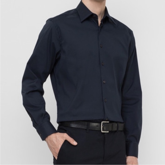 PRADA NAVY BLUE BUTTON DOWN SHIRT - Picture 1 of 4